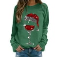 thumbnail image 1 of Kcodviy Chandail pour Femmes Joyeux Confortable Chandails à Manches Longues pour Femmes Imprimé de Noël Col Rond Chandail à Bande Ajusté Hauts à Enfiler Convenable Chandail pour Femmes à Manches Longues Chandails d'Entraînement Blouse Ample, 1 of 4