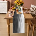 thumbnail image 2 of Ombre Waves Table Runner - 36 Inch Long Abstract Art Gradient Black Modern Cotton and Linen Blended Dress Scarves Farmhouse Table Runner for Kitchen Dining, Coffee Table, 13" x 36", 2 of 8