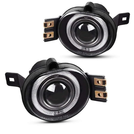55w Clear Lens - Halo Projector Fog Lights For Dodge Ram 1500 2002-2008 Ram 2500/3500 2003-2009 Durango New Body Style Models Only 2004-2006 (Real Glass Clear Lens w/ H7 12V 55W Bulbs)
