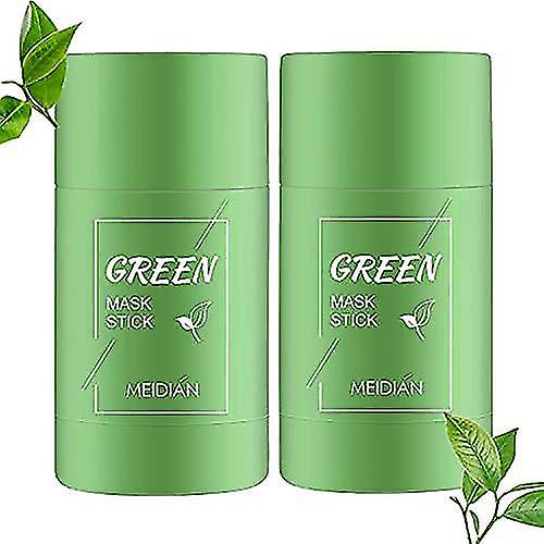 2 uds palo de máscara verde, palo de máscara de limpieza de té verde removedor de espinillas de control de aceite de limpieza profunda, palo verde