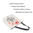 thumbnail image 3 of FORMRS Womens Canvas Tote Bag with Zipper Inner Pocket Shoulder Handbag, Pink Flower, 3 of 7