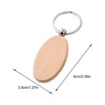 thumbnail image 2 of tredstone Wooden Keychain Wood Key Ring Convenient Pendant Buckle Decorations Oval Large 6*3.5, 2 of 6