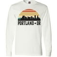 thumbnail image 3 of Inktastic Portland Oregon Skyline Retro Sunset Long Sleeve T-Shirt, 3 of 5