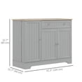 thumbnail image 3 of HOMCOM Sideboard Buffet Cabinet with Drawer, Adjustable Shelf, Grey, 3 of 10