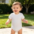 thumbnail image 2 of Weebloom Baby Boys Girls Sleepers Bodysuits Ribbed Short Sleeve Bodysuit Pjs Sleepwear Onesie Romper Pajamas White, 2 of 6