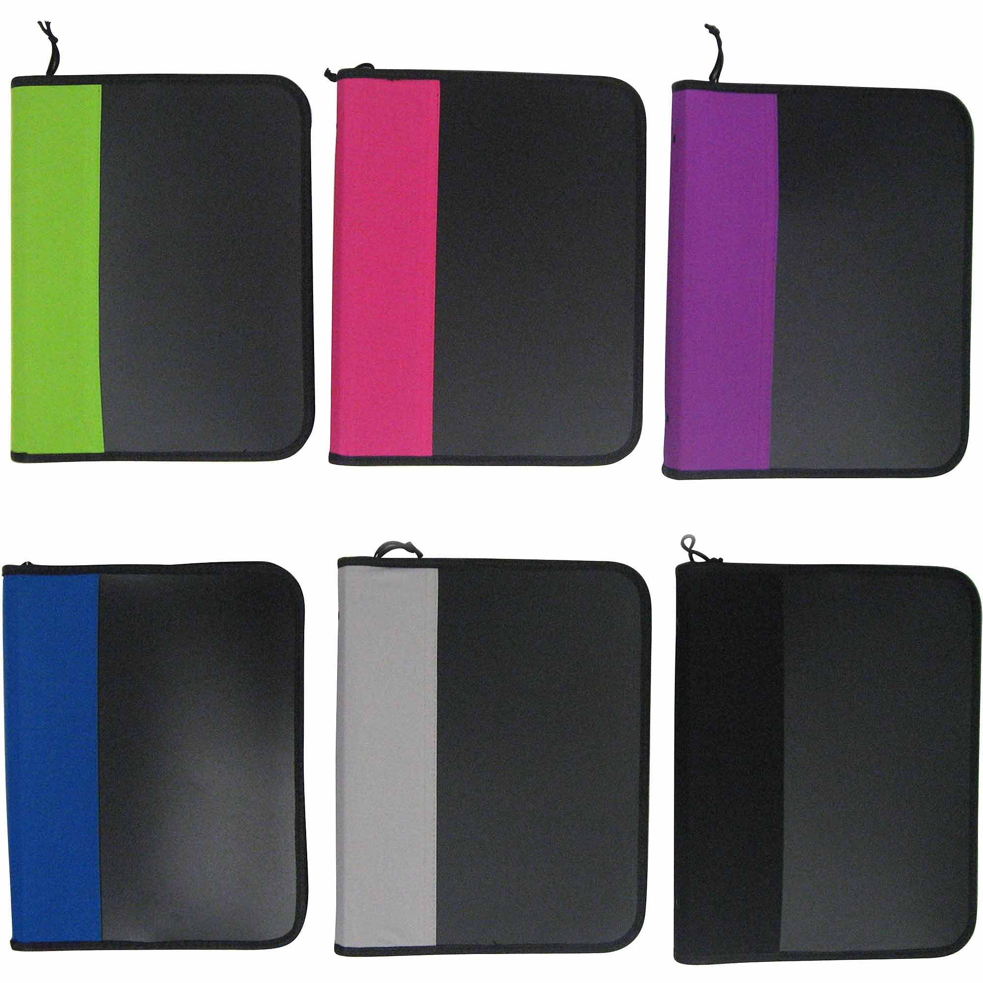 1.5" Solid Color Zipper Binders