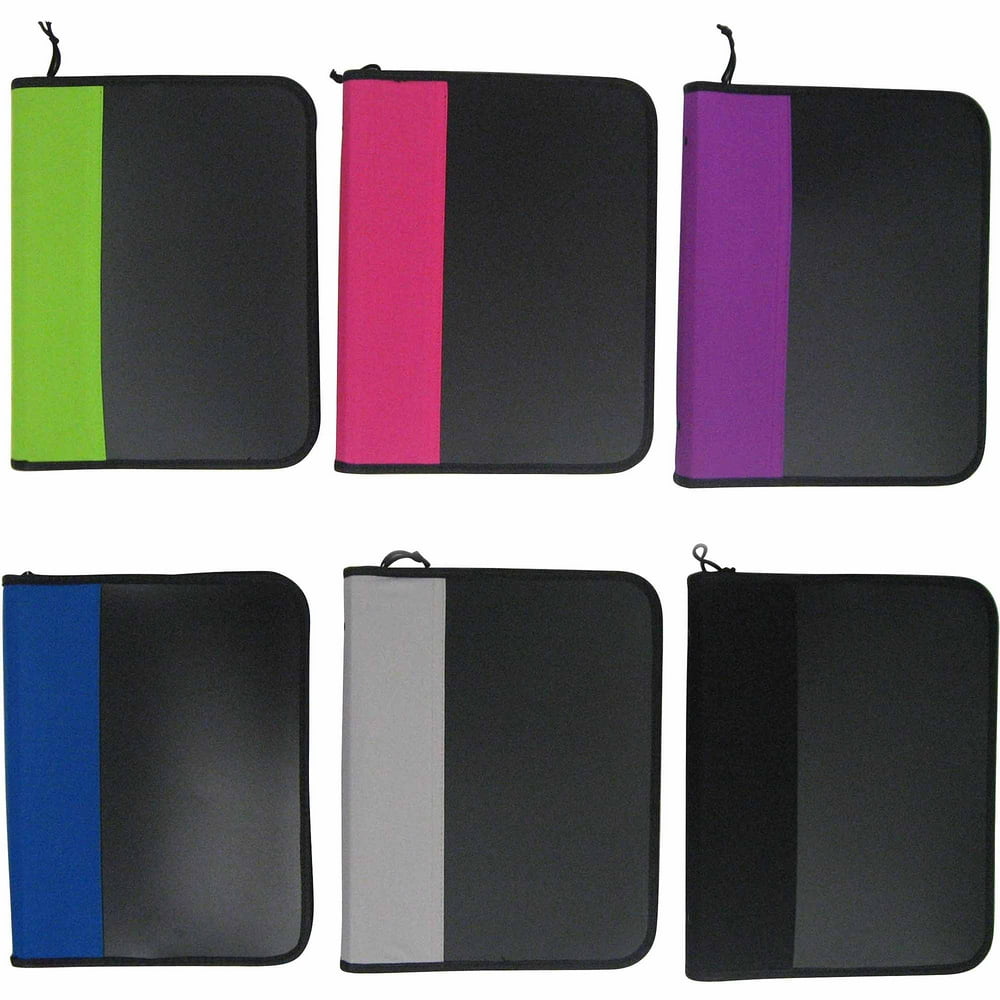 1.5" Solid Color Zipper Binders