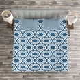 thumbnail image 3 of Ambesonne Eastern Quilted Bedspread Set 3 Pcs, Vintage Floral Spring, King Size, Blue White, 3 of 3