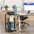 thumbnail image 2 of Computer Tower Stand - Adjustable PC Tower Stand CPU Holder Cart with Charging Station for Office Home Classroom,23.03"-28.3" H, black, 2 of 6