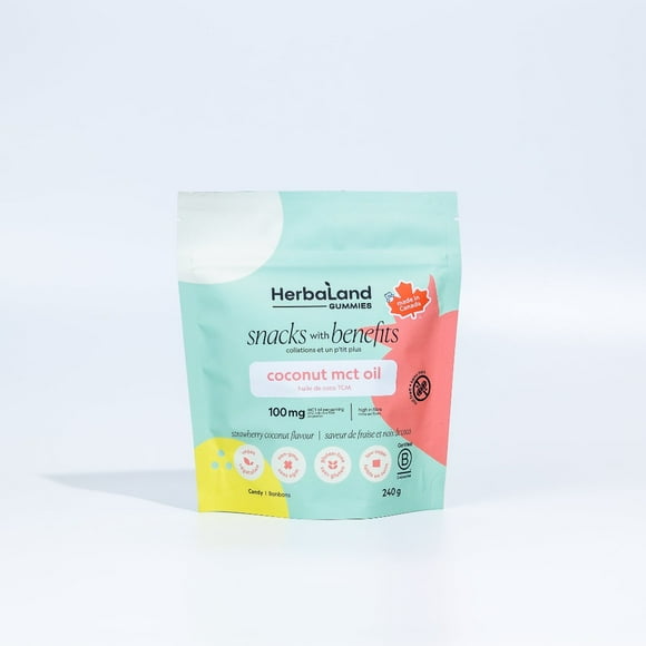 Herbaland Gommes à l'Huile MCT - Pochette de 240 g - Collations aux Bienfaits