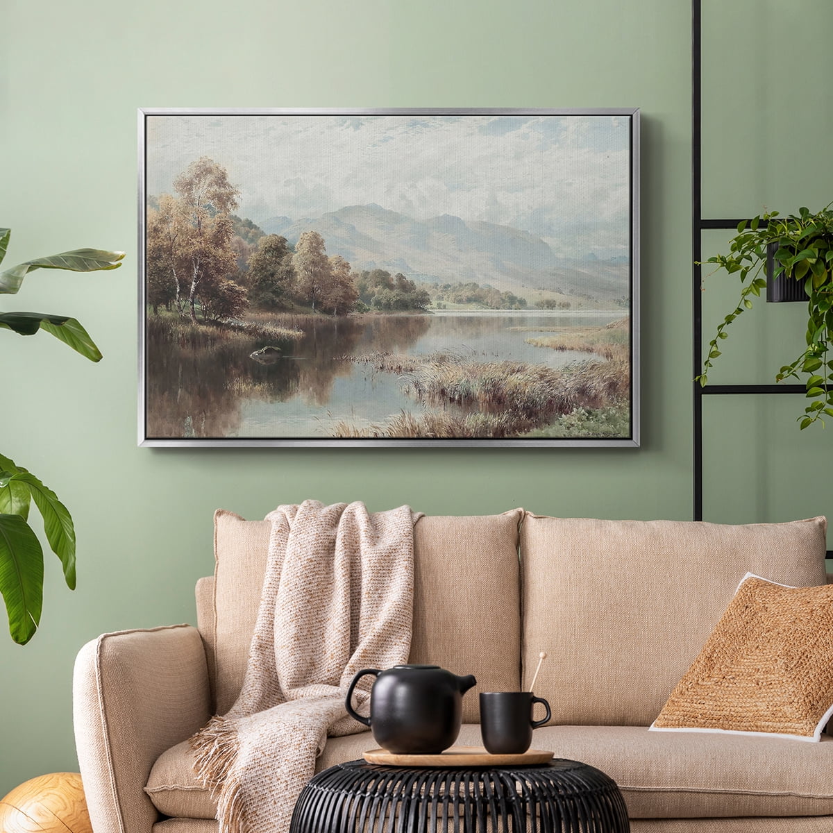 Vintage Landscape-XXIV By Wexford Home Framed in Silver Wood Gallery Wrapped Canvas 25 in. x 37 in.