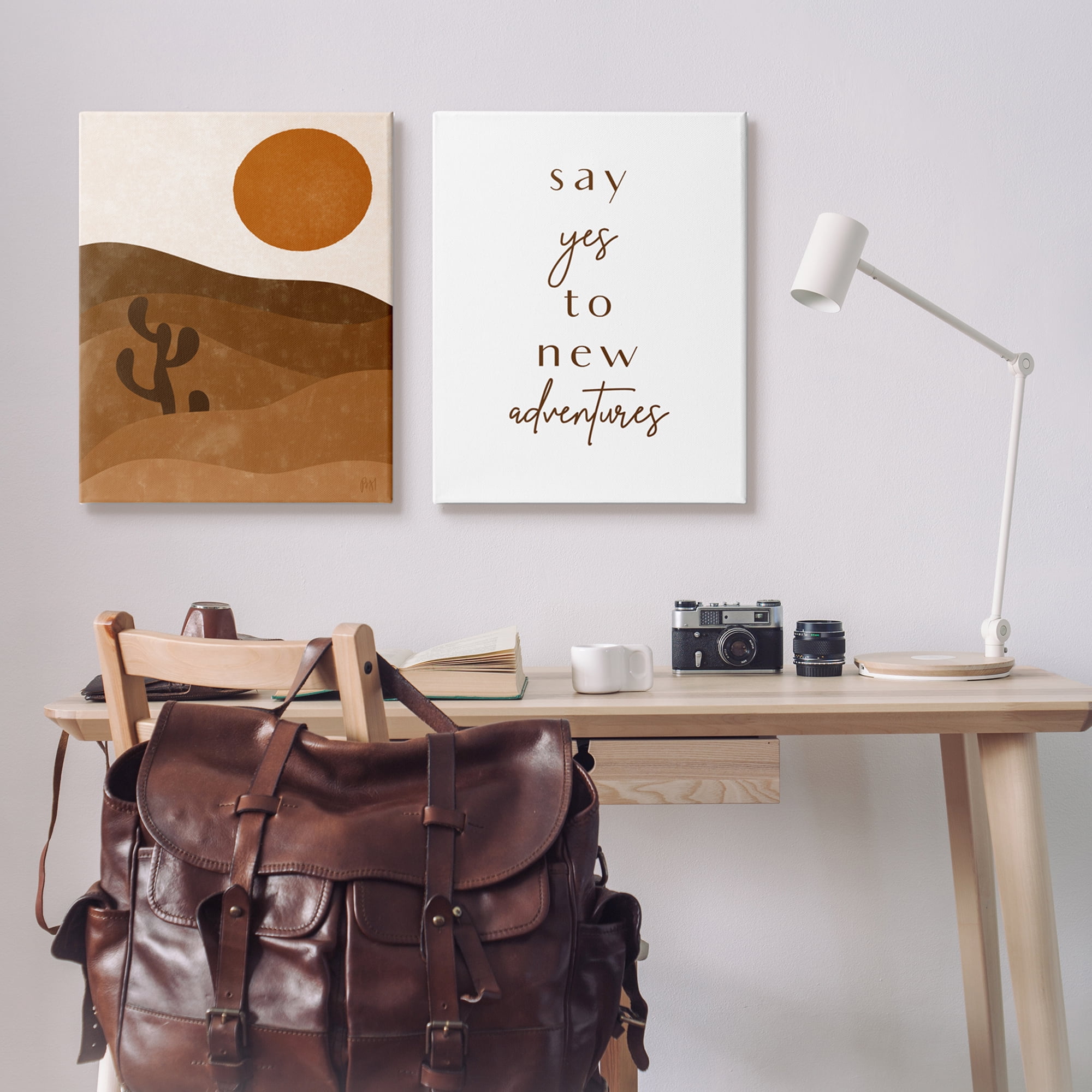 Stupell Indtries Say Yes New Adventures Phrase Desert Sun Cact,24 x 30,Design by Birch&Ink