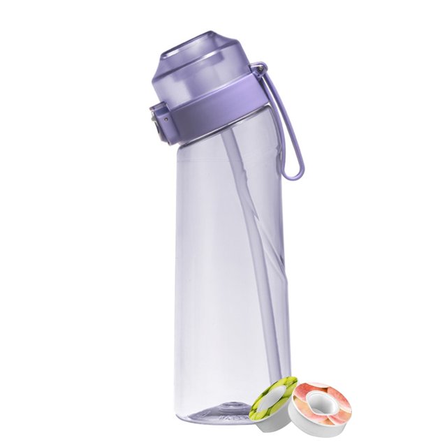 Ygjytge Botella Con Fragancia Frutas 650 Ml Con Pajita Y Anillo Aroma (púrpura)