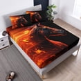 thumbnail image 7 of Western Bedding Horse Fitted Sheet Sets,Animal Printed Bed Set Queen Size for Kids Teens Room Decor,Horse Orange Flames Pattern Fitted Sheet for Boys Bedding Set,1 Fitted Sheet+2 Pillowcases., 7 of 7