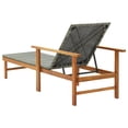 thumbnail image 3 of Pool Lounger Charmma Sun Lounger Poly Rattan and Solid Acacia Wood Gray, 3 of 7