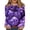 Light Purple, variant on JULMCOMO Plus Size Halloween Shirts for Women Funny Pumpkin Castle Bat Print Crew Neck Long Sleeve Shirts Holiday Costume Tunic Tops Purple 3XL