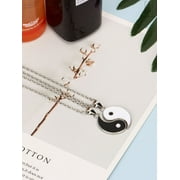 Gustave 2pcs Yin Yang Pendant Couple Necklaces Tai Chi Alloy Friendship Necklaces Chain Jewelry Gifts for Men Women