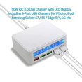 thumbnail image 4 of Cargador USB Adaptador de corriente multipuerto de 50 W con 1 QC 3.0 9V2A Max Quick Charge 3.0 Hub Cargador rápido Toma USB múltiple para iPhone 11/XR/7/8/6/6s/SE, iPad 2, Huawei, Oppo, etc., 4 of 5