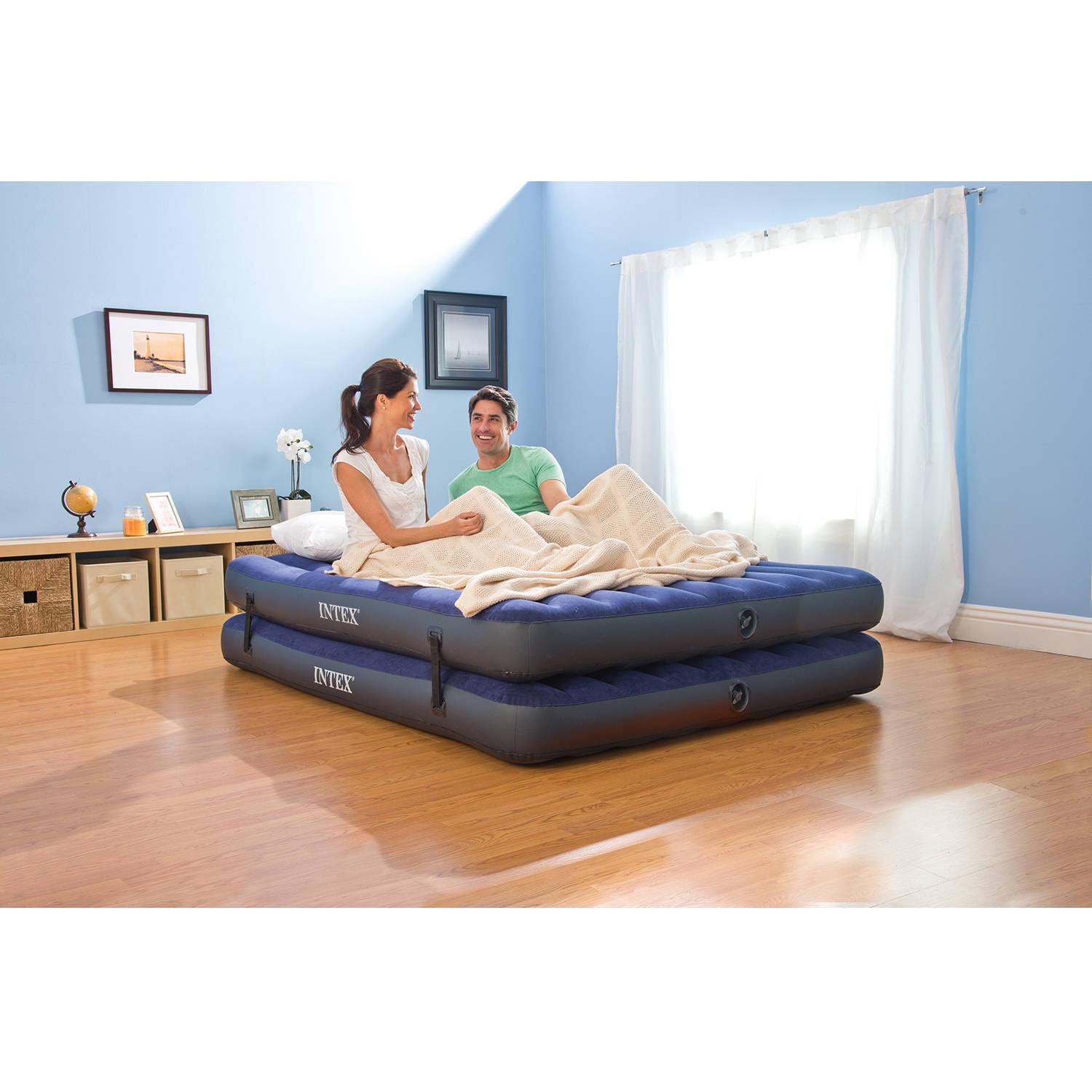 Intex Queen 5-in-5 Guest Airbed Mattress with Hand Pump ...