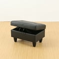 thumbnail image 6 of Aukfa 29" Storage Ottoman Bench with Lift Top for Home Office, Leather, Black, 6 of 8