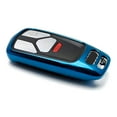 thumbnail image 5 of Chrome Finish Blue TPU Key Fob Protective Cover Case For 2017-up Audi A4 A5 Q7, 2016-up Audi TT 3-Button Smart Key, 5 of 9