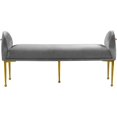 thumbnail image 3 of Meridian Furniture Owen 20"H Contemporary Velvet Bench in Gray, 3 of 6
