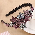 thumbnail image 2 of Mode Femmes Bandeau Fleur Cristal Large Bandeau Strass Brillant Cheveux Accessoires, 2 of 2