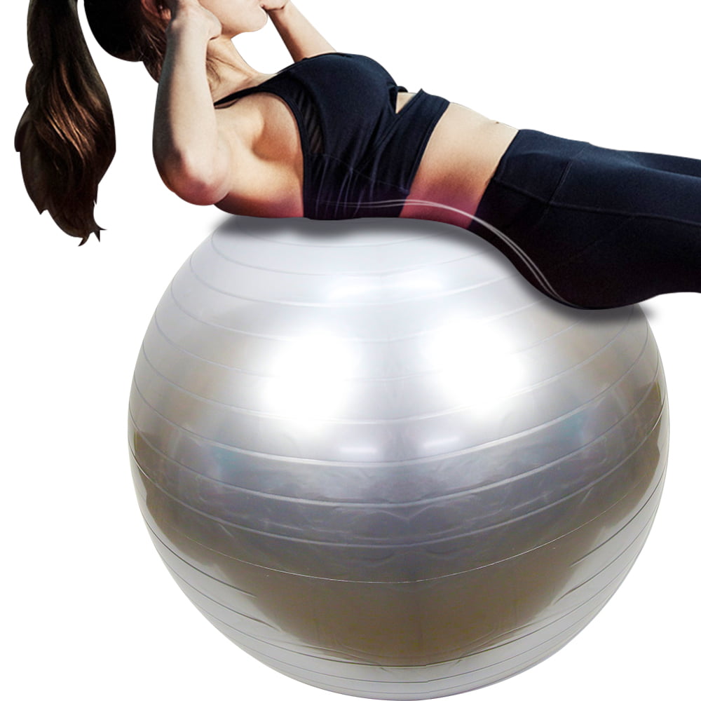 silver 26" medium Yoga Excersise fitness anti-burst balance ball & foot AIR PUMP 