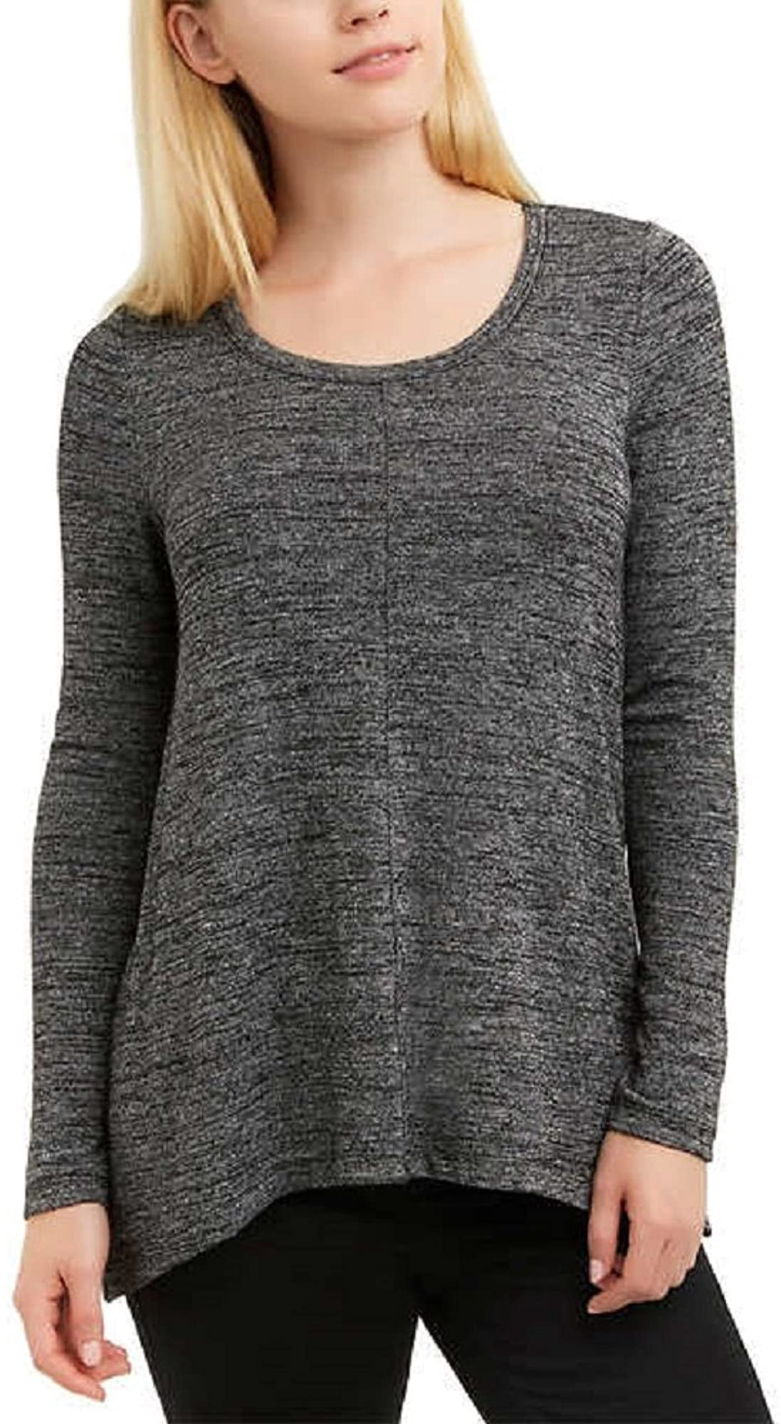 Jones New York Ladies Long Sleeve Knit Top,Black Melange Walmart Canada