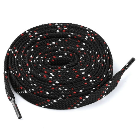 red and black flat shoelaces