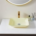 thumbnail image 7 of Vinnova Tudela 18" x 13" Matte White Glass Rectangle Bathroom Vanity Vessel Sink, 7 of 7
