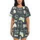 thumbnail image 1 of Balery Gamers Conjunto de Pijama para Mujer con Estampado, Dos Piezas de Manga Corta y Shorts, Ropa de Dormir Suave con Cuello Redondo y Bolsillos-Medium, 1 of 6