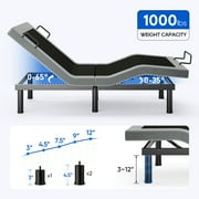 Cottinch Upgrade Adjustable Bed Frame Metal Bed Base with Remote,Head & Foot Incline,Adjustable Legs,More Stable,Twin