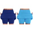 thumbnail image 1 of (2-Pack) Rinsvye Womens Solid Double Layer Skirted Leggings With Pockets Sporty Comfortable Activewear For Yoga Exercise Running, 1 of 6