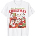 thumbnail image 1 of Just Waiting for Christmas Santa Claus Ghost - Camiseta para hombre y mujer, 1 of 2