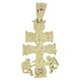 thumbnail image 2 of 14k Yellow Gold, Caravaca Cross Jesus Christ Crucifix Angel Pendant Religious Charm 13mm with 18" Dainty Neck Chain, 2 of 9
