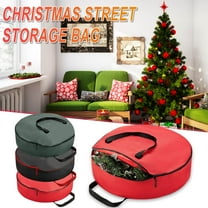 Christmas Wreath Storage Bags 30-Inch Round with Zipper - 600D Oxford Fabric storage container for Wreaths, Artificial Tree, Xmas Decorations, Dust-Proof Protection
