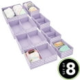 thumbnail image 2 of mDesign Fabric Nursery Divided Drawer Bin, 4 Pack, Light Purple/White Polka Dot, 2 of 9