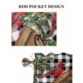 thumbnail image 6 of Christmas Bathroom Window Curtain, Red Cardinal Bird Poinsettia Pine Needles Plaid Light Filtering Coffee Kitchen Curtains, Bedroom Living Room Curtains 2 Panel 84"x45", 6 of 6