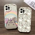 thumbnail image 4 of Funda de teléfono con diseño de gato Pusheens para iPhone, carcasa suave de onda cremosa 3D para modelos 16, 15, 14 Plus, 13, 12 Mini, 11 Pro Max, X, Xs, XR, 7, 8, 4 of 5