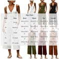 thumbnail image 3 of IUYRTFE Women Cotton Linen V Neck Button Down Jumpsuit Sleeveless Wide Leg Romper with Pockets, 3 of 7