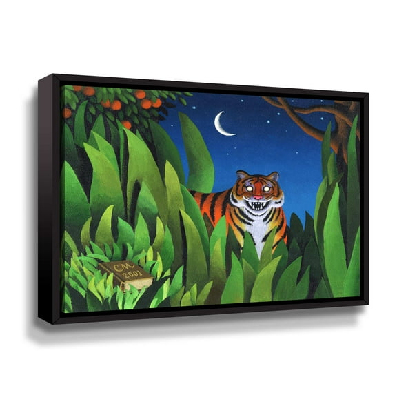 Artwall Tiger Tyger, Gallery Wrapped Floater-framed Canvas by Chris Miles