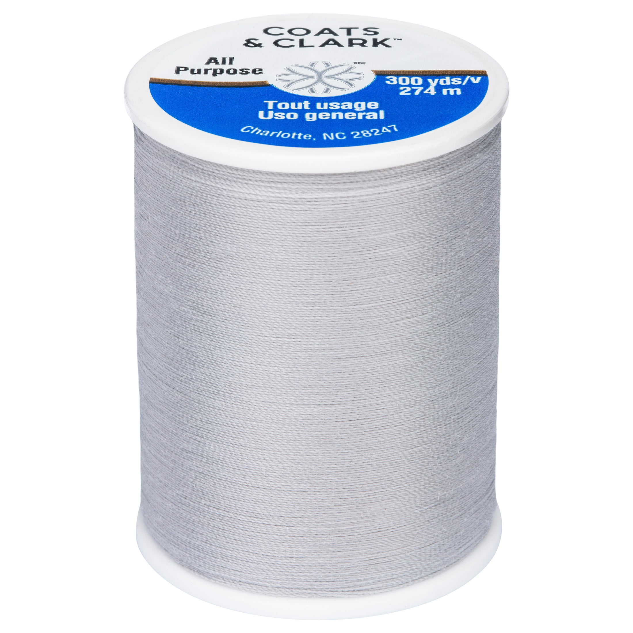 (3 pack) Coats & Clark All Purpose Dark Silver Polyester Thread, 300 Yards