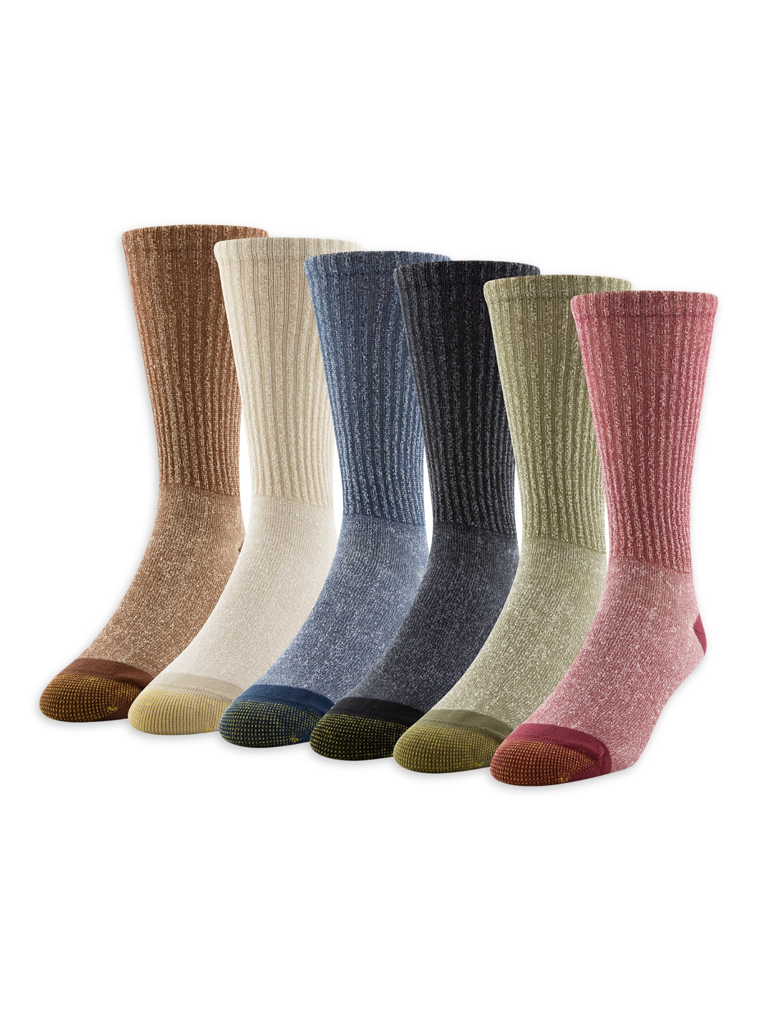 GOLDTOE Edition Men's Hiker Cushion Crew Socks, 6Pack