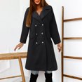 thumbnail image 4 of LYXSSBYX Plus Size Jackets for Women Clearance Womens Ladies Solid Lapel Cardigan Long Sleeve Coat Buttons Outerwear, 4 of 7