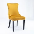 thumbnail image 6 of Dining Chairs, Set of 2, Modern Side Chairs with Nailhead Trim, Button Tufted Fabric Upholstered Dining Chairs, Kitchen Chairs with Solid Wood Legs and Padded Seat, Yellow, L0369, 6 of 10