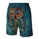 thumbnail image 4 of Balery Owl In Blue Traje de Baño Estilo Hawaiano para Hombre, Shorts de Secado Rápido con Bolsillos-Medium, 4 of 6