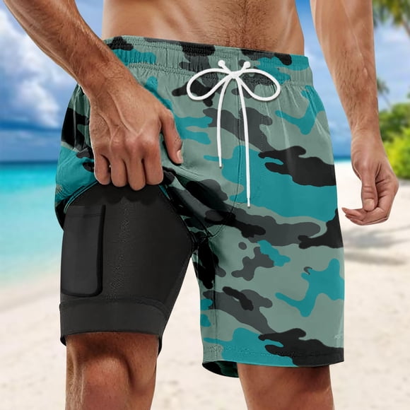 Men's Board Shorts for Summer Beach Wear with Liner - Comfortable Athletic Swim Trunks for Swimming and Surfing