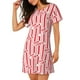 thumbnail image 2 of Fotbe Popcorn 1 Bata de Dormir para Mujer con Estampado, Camisón de Algodón de Manga Corta, Ropa de Dormir Casual, 2 of 6