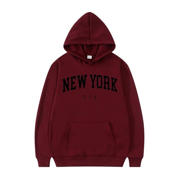 Sudaderas con capucha de la ciudad de Nueva York para hombres y mujeres, sudaderas con estampado de letras, sudaderas gráficas, jersey con capucha Harajuku informal suelto, ropa deportiva